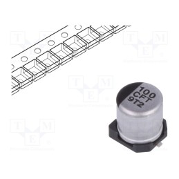 5 pcs x PANASONIC - EEEFT1C101AR - Capacitor: electrolytic, low ESR, SMD, 100uF, 16VDC, Ø5x5.8mm, ±20%