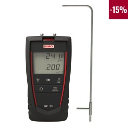 1 pcs - KIMO Differential Manometer With 2 Pressure Port/s, Max Pressure Measurement +1000Pa