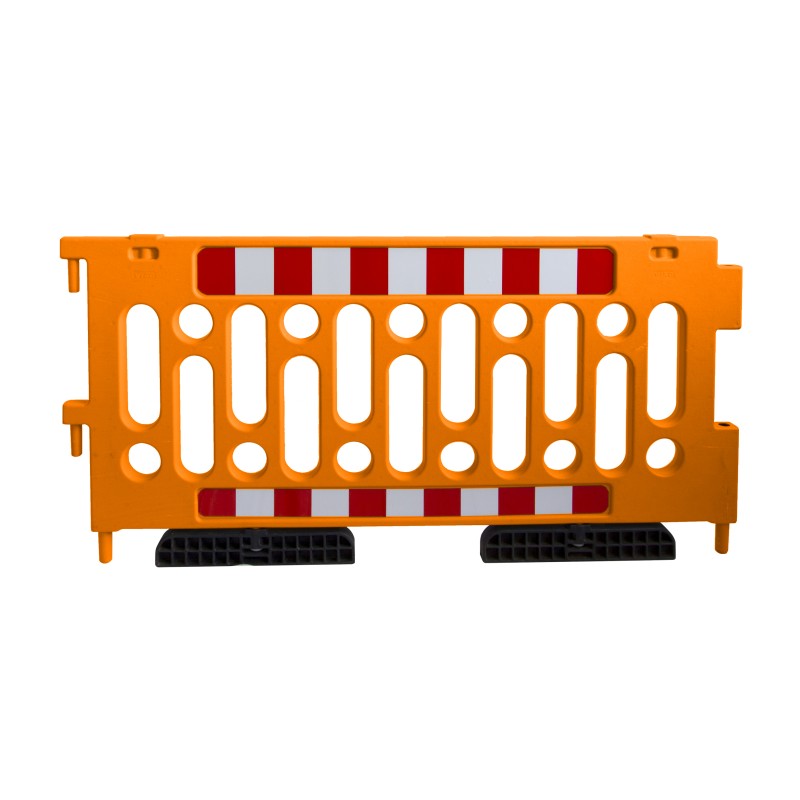 1 pcs - RS PRO Orange Polypropylene Safety Barrier, Red, White Tape