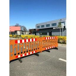 1 pcs - RS PRO Orange Polypropylene Safety Barrier, Red, White Tape