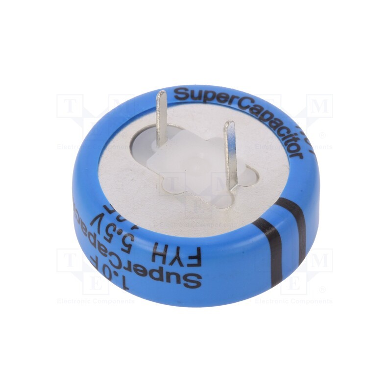 50 pcs x KEMET - FYH0H105ZF - Supercapacitor, THT, 1F, 5.5VDC, -20÷80%, Body dim: Ø28.5x11mm