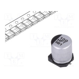 5 pcs x PANASONIC - EEEFTH101XAP - Capacitor: electrolytic, low ESR, SMD, 100uF, 50VDC, Ø6.3x7.7mm