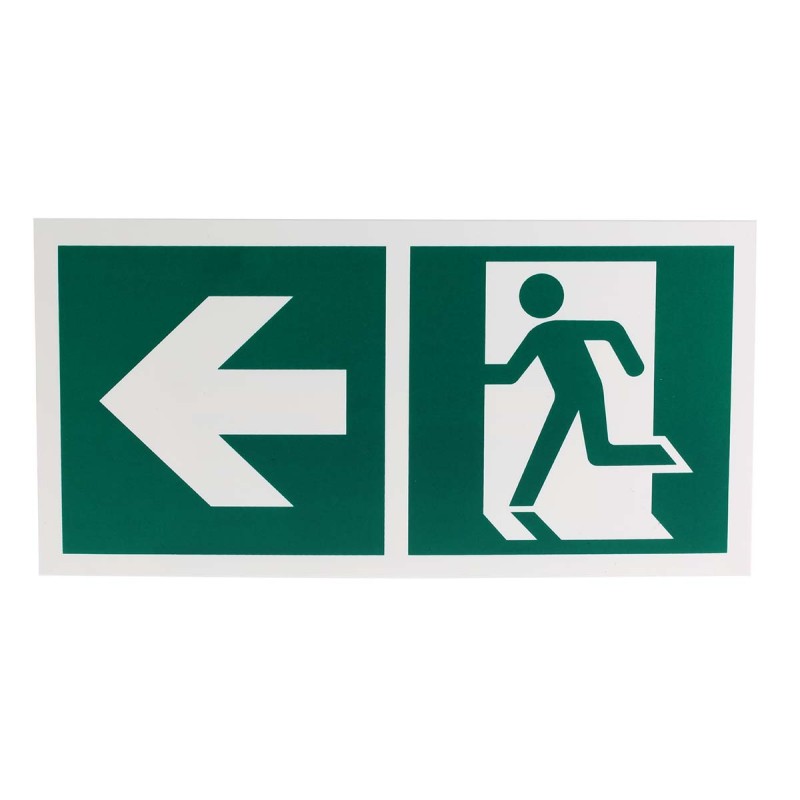 1 pcs - Plastic Emergency Exit Left With Pictogram Only, Non-Illuminated Emergency Exit Sign