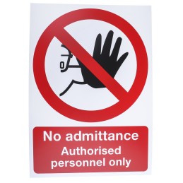1 pcs - Vinyl No Access/Entry Prohibition Sign, No Admittance-Sign, English