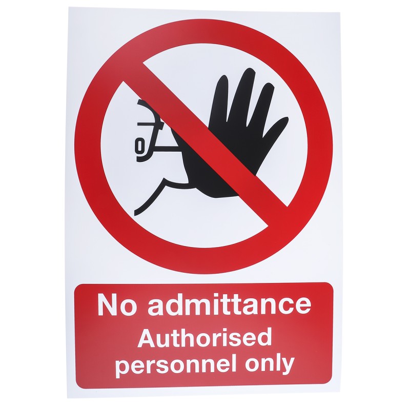 1 pcs - Vinyl No Access/Entry Prohibition Sign, No Admittance-Sign, English
