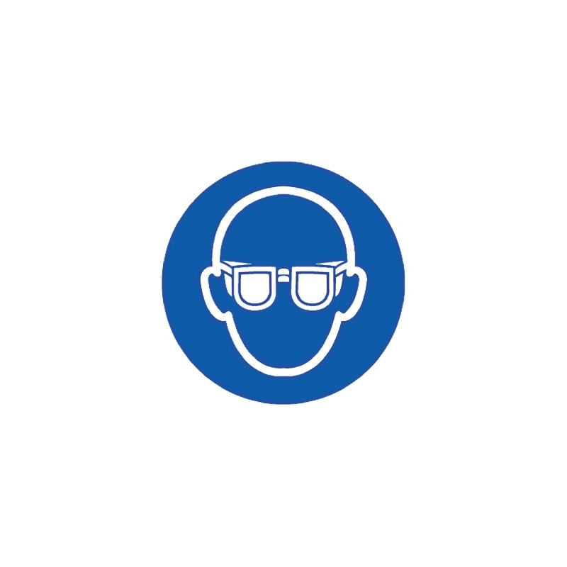 1 pcs - RS PRO Vinyl Mandatory Eye Protection Sign With Pictogram Only Text, 150 x 150mm