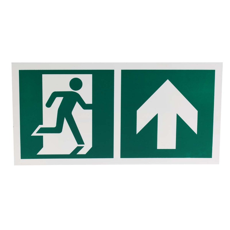 1 pcs - Plastic Emergency Exit Up With Pictogram Only, Non-Illuminated Emergency Exit Sign