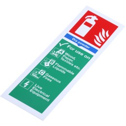1 pcs - Plastic Fire Safety Sign, Materials extinguisher can be used on With English Text Self-Adhesive