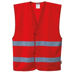 1 pcs - Portwest Red Hi-Vis Hi Vis Vest, S/M