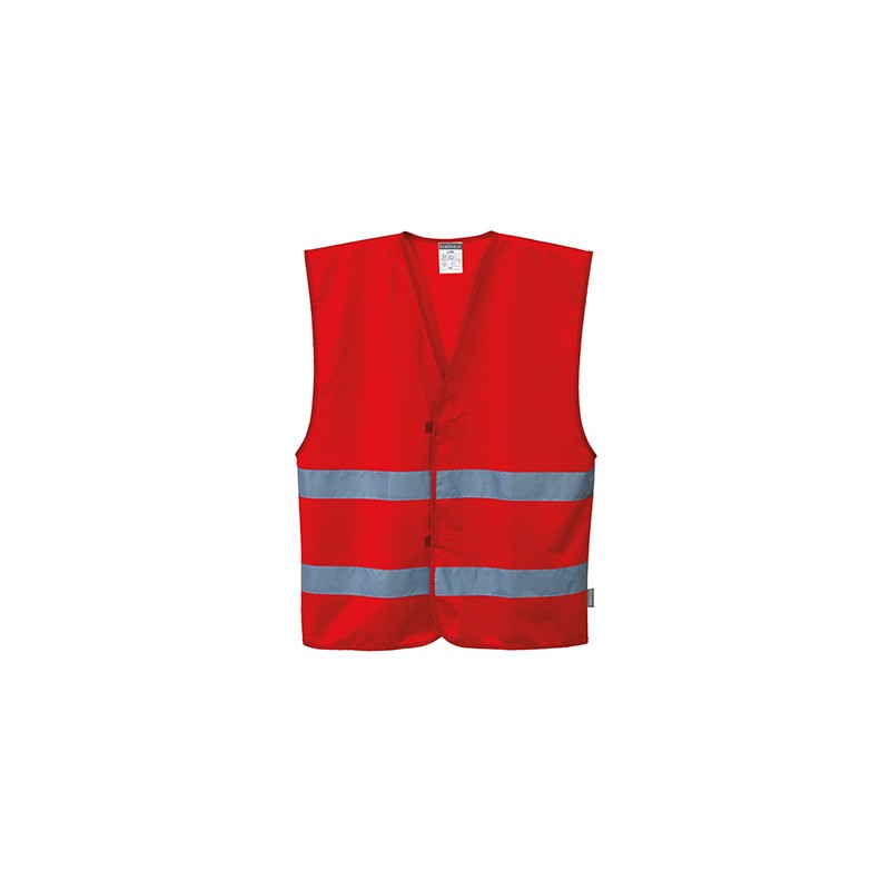 1 pcs - Portwest Red Hi-Vis Hi Vis Vest, S/M