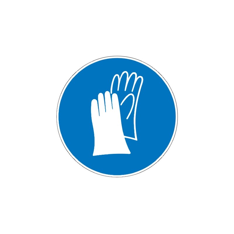 1 pcs - Brady PET Mandatory Hand Protection Sign With Pictogram Only Text