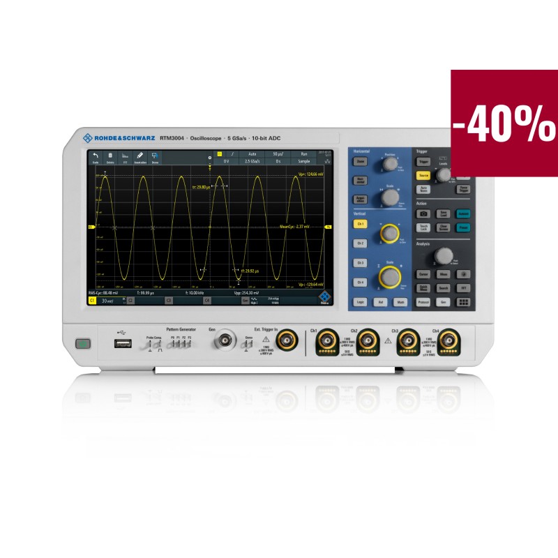 1 pcs - Rohde & Schwarz RTM-BNDL RTM3000 Series Analogue, Digital Bench Oscilloscope Bundle, 4 Analogue Channels, 500MHz