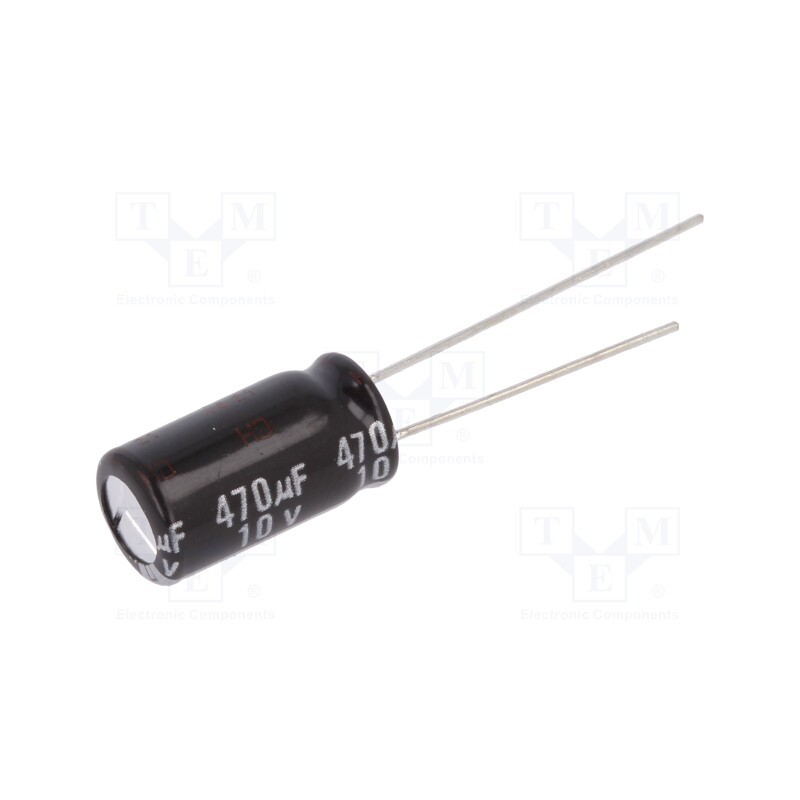 5 pcs x PANASONIC - EEUEB1A471 - Capacitor: electrolytic, THT, 470uF, 10VDC, Ø8x15mm, Pitch: 3.5mm