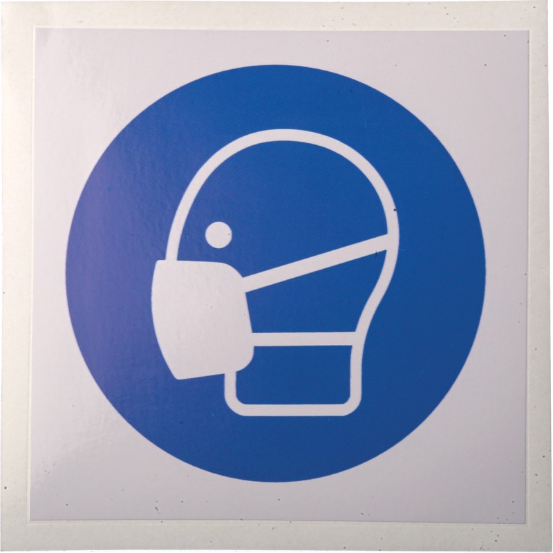1 pcs - RS PRO Vinyl Mandatory Mask Sign With Pictogram Only Text