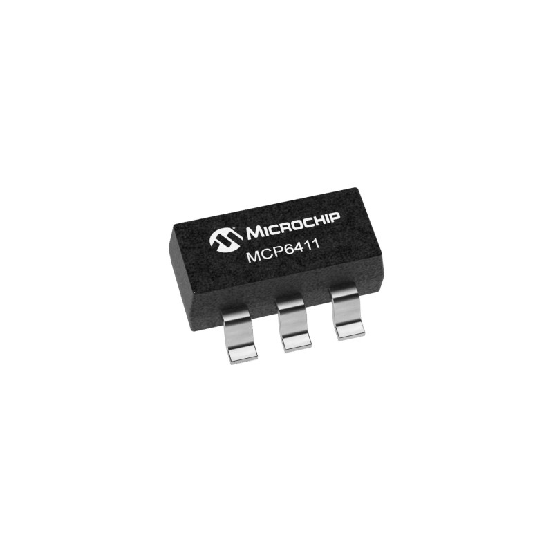 25 pcs - MCP6411T-E/LTY Microchip, Op Amp, RRIO, 1MHz 10 kHz, 5.5 V, 5-Pin SC-70