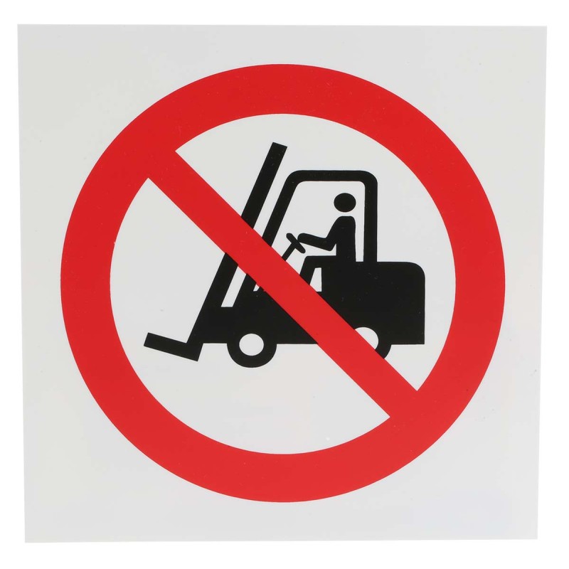 1 pcs - Plastic No Fork Lift Trucks Prohibition Sign, None