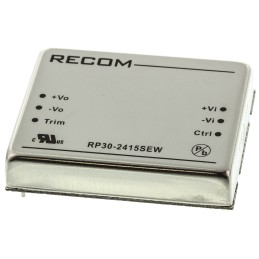 5 pcs - Recom RP30-EW DC-DC Converter, 15V dc/ 2A Output, 10 - 40 V dc Input, 30W, Through Hole, +85°C Max Temp -40°C