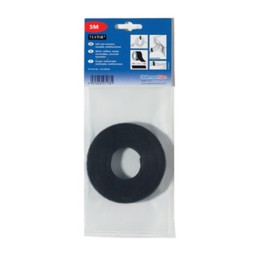 1 pcs - HellermannTyton Cable Tie, Hook and Loop, 1m x 13 mm, Black PA (Loop), PP (Hook), Pk-1
