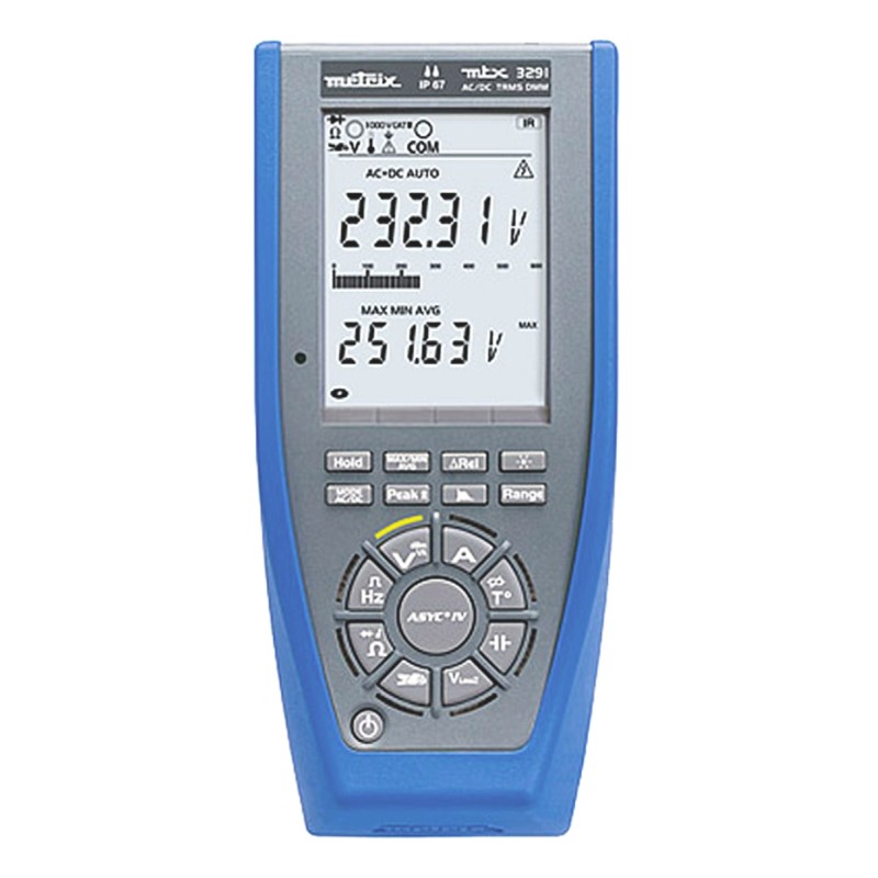 1 pcs - Metrix 3291 Handheld Digital Multimeter, True RMS, 20A ac Max, 20A dc Max, 1000V ac Max - RS Calibrated