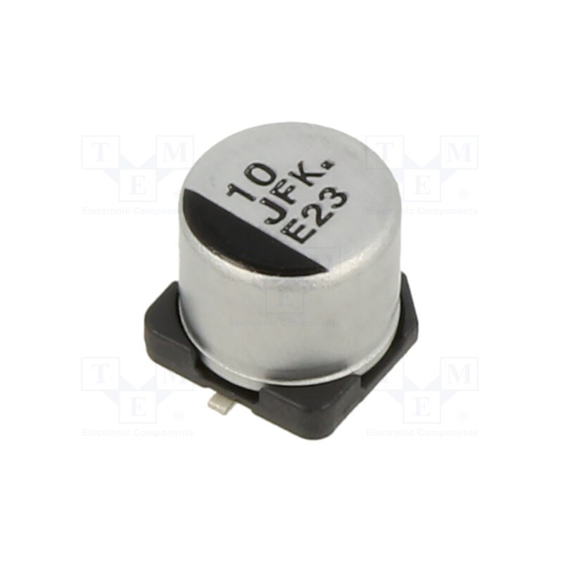 5 pcs x PANASONIC - EEEFK1J100V - Capacitor: electrolytic, low ESR, SMD, 10uF, 63VDC, Ø6.3x6.1mm