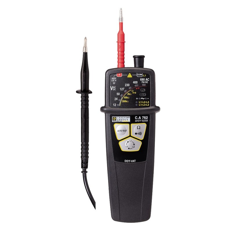 1 pcs - Chauvin Arnoux CA 762, LED Voltage tester, 690 V ac, 750V dc, Continuity Check, Battery Powered, CAT IV With RS