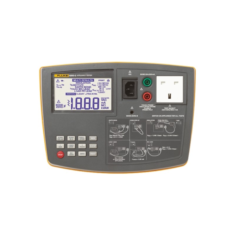 1 pcs - Fluke 6200 PAT Tester, Class I, Class II Test Type With RS Calibration