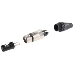 1 pcs - Neutrik Cable Mount XLR Connector, Female, 50 V, 3 Way, Silver Plating
