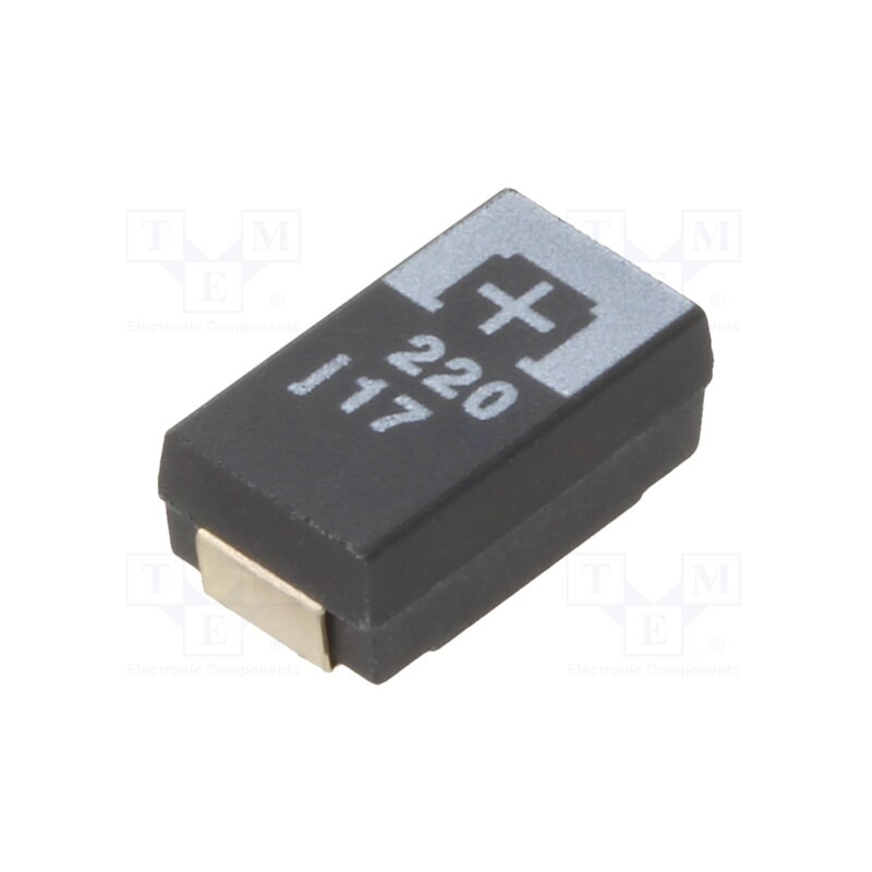 10 pcs x PANASONIC - 6TPE220MIL - Capacitor: tantalum-polymer, 220uF, 6.3VDC, TPE, SMD, ±20%, 2000h