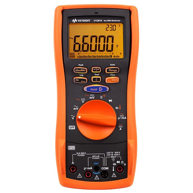 1 pcs - Keysight Technologies U1281A Handheld Digital Multimeter, True RMS, 10A ac Max, 10A dc Max, 1000V ac Max - RS Calibrated