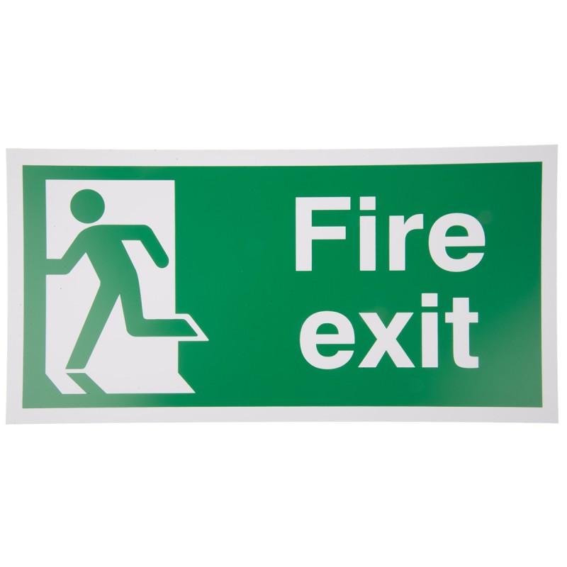 1 pcs - PVC FIRE EXIT, Fire Exit, English, Exit Sign
