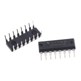 25 pcs - Texas Instruments CD74HC4511E Demultiplexer, 1, Decoder, Driver, Non-Inverting, 16-Pin PDIP
