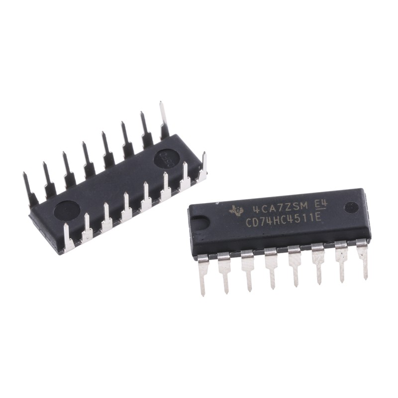 25 pcs - Texas Instruments CD74HC4511E Demultiplexer, 1, Decoder, Driver, Non-Inverting, 16-Pin PDIP