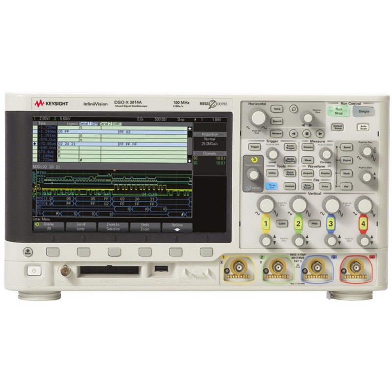 1 pcs - Keysight Technologies DSOX3014A InfiniiVision 3000A X Series Digital Bench Oscilloscope, 4 Analogue Channels, 100MHz -