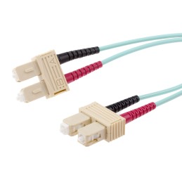 1 pcs - RS PRO SC to SC Duplex Multi Mode OM3 Fibre Optic Cable, 900μm, Blue, 2m