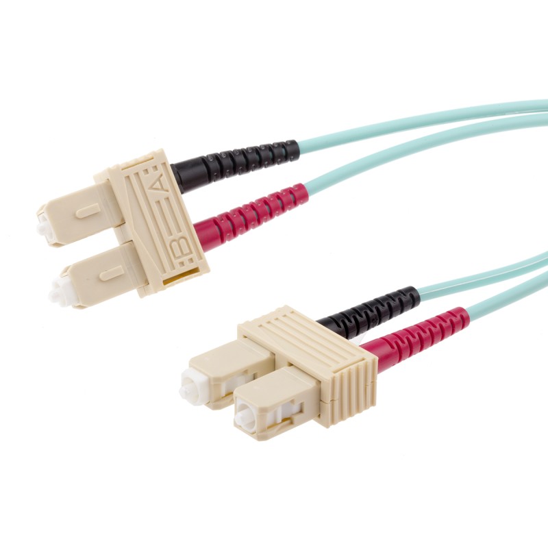 1 pcs - RS PRO SC to SC Duplex Multi Mode OM3 Fibre Optic Cable, 900μm, Blue, 2m