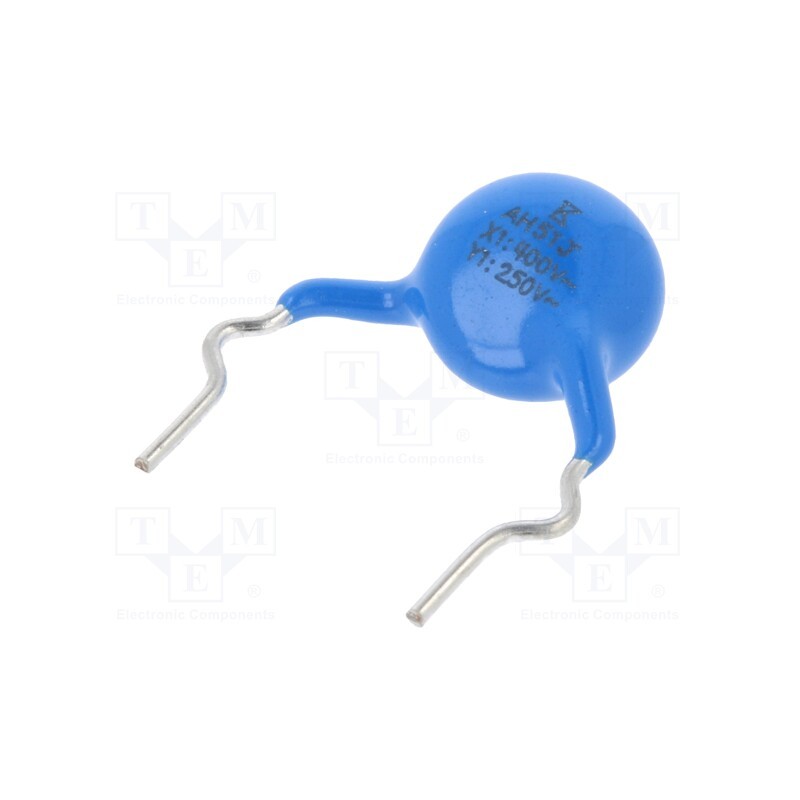 10 pcs x KEMET - C911U510JUSDCAWL35 - Capacitor: ceramic, X1/Y1, 51pF, SL, ±5%, THT, 10mm, Uoper.X: 400VAC