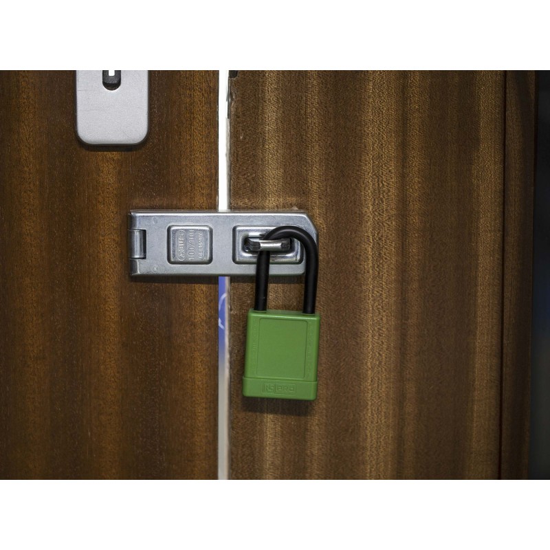 1 pcs - RS PRO Green 1-Lock Aluminium, Nylon Safety Lockout, 6.4mm Shackle