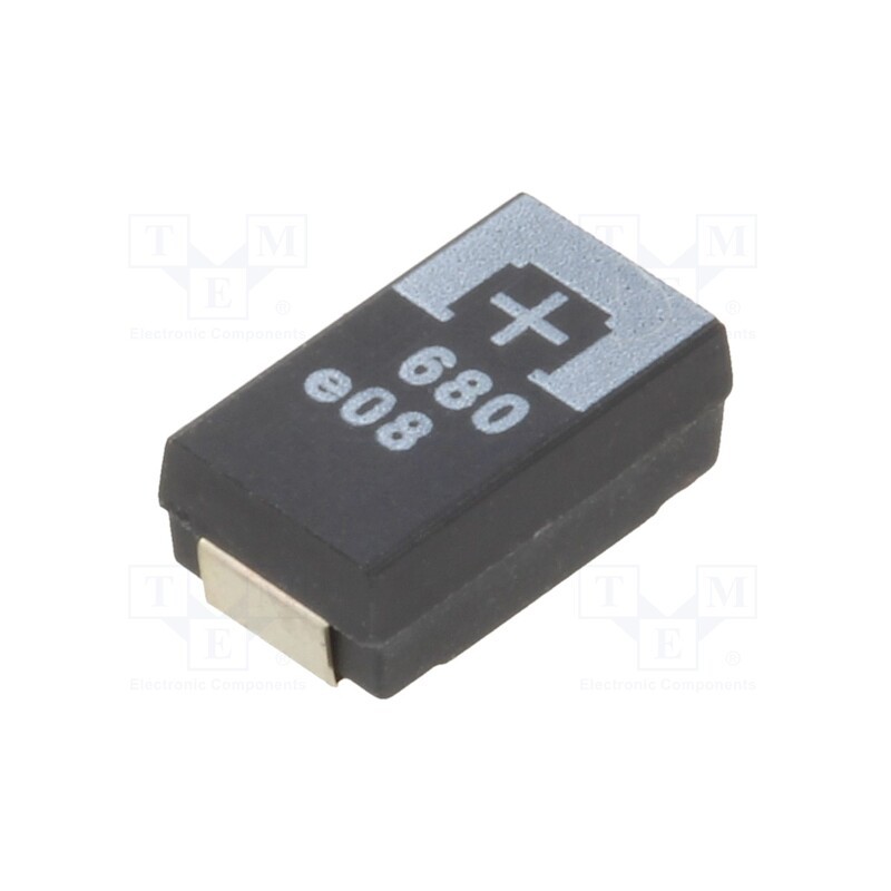 10 pcs x PANASONIC - 2R5TPE680MWL - Capacitor: tantalum-polymer, 680uF, 2.5VDC, TPE, SMD, ±20%, 2000h