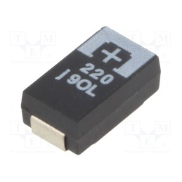 10 pcs x PANASONIC - 6TPB220MTL - Capacitor: tantalum-polymer, 220uF, 6.3VDC, TPB, SMD, ±20%, 2000h
