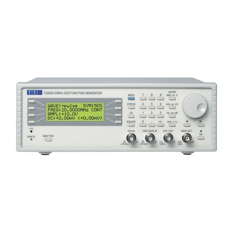 1 pcs - Aim-TTi TG 2000 Function Generator, 1mHz Min, 20MHz Max, FM Modulation, Variable Sweep - RS Calibration