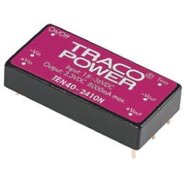 5 pcs - TRACOPOWER TEN 40N DC-DC Converter, 15V dc/ 2.67A Output, 9 - 18 V dc Input, 40W, Through Hole, +80°C Max Temp