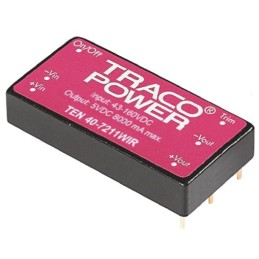 5 pcs - TRACOPOWER TEN 40WIR DC-DC Converter, 12V dc/ 3.33A Output, 43 - 160 V dc Input, 40W, Through Hole, +85°C Max