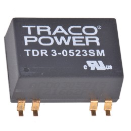 5 pcs - TRACOPOWER TDR 3SM DC-DC Converter, ±15V dc/ ±100mA Output, 4.5 - 9 V dc Input, 3W, Surface Mount, +85°C Max