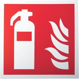 1 pcs - Plastic Fire Safety Sign, With Pictogram Only Text