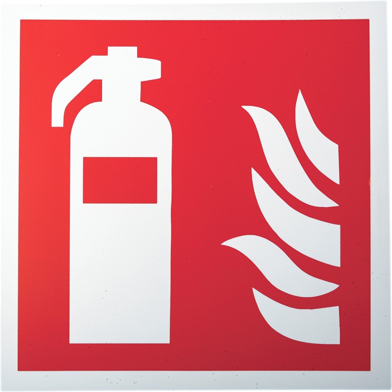 1 pcs - Plastic Fire Safety Sign, With Pictogram Only Text