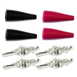 1 pcs - Mueller Electric Crocodile Clip Kit Crocodile Clip Connection, Zinc-Plated Steel Contact, 5A, Black, Red