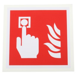 1 pcs - Vinyl Fire Safety Sign, With Pictogram Only Text Self-Adhesive