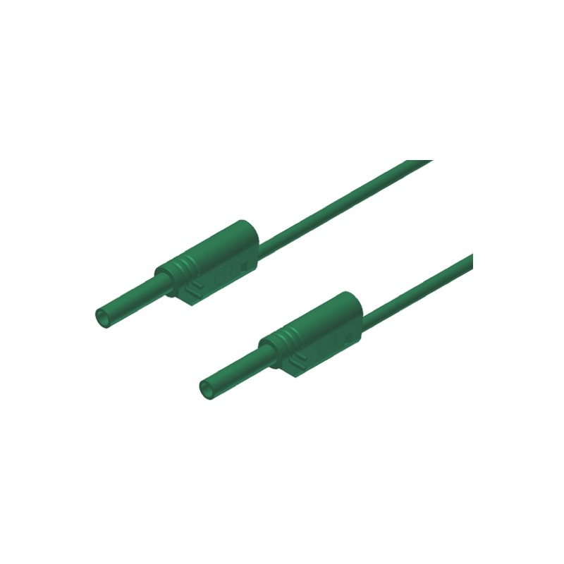 1 pcs - Hirschmann Test & Measurement 2 mm Connector Test Lead, 10A, 1000V ac/dc, Green, 2m Lead Length