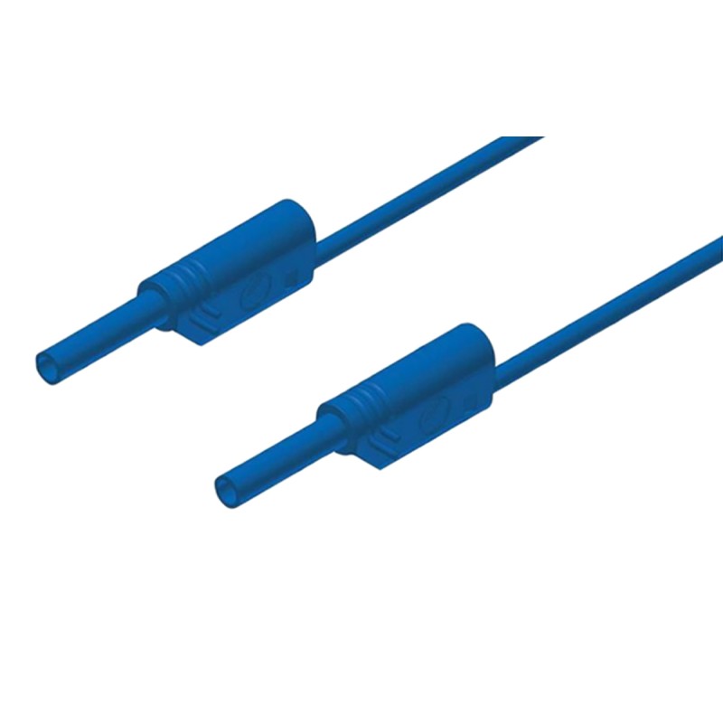 1 pcs - Hirschmann Test & Measurement 2 mm Connector Test Lead, 10A, 1000V ac/dc, Blue, 250mm Lead Length