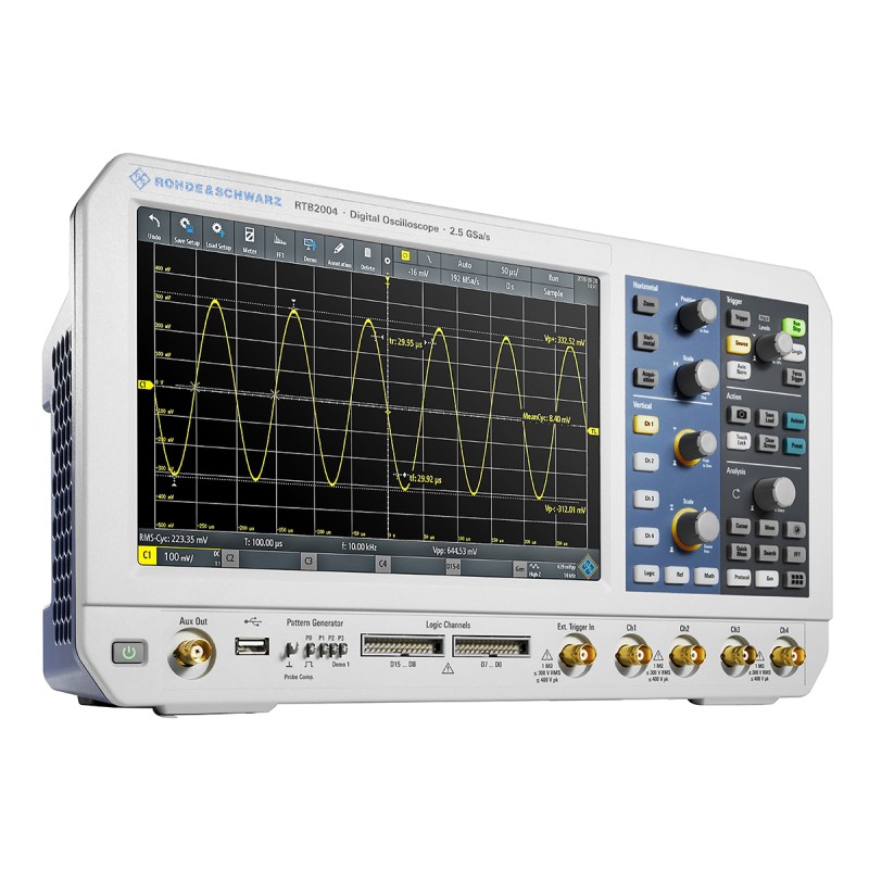1 pcs - Rohde & Schwarz RTB2004 RTB2000 Series Digital Bench Oscilloscope, 4 Analogue Channels, 70MHz